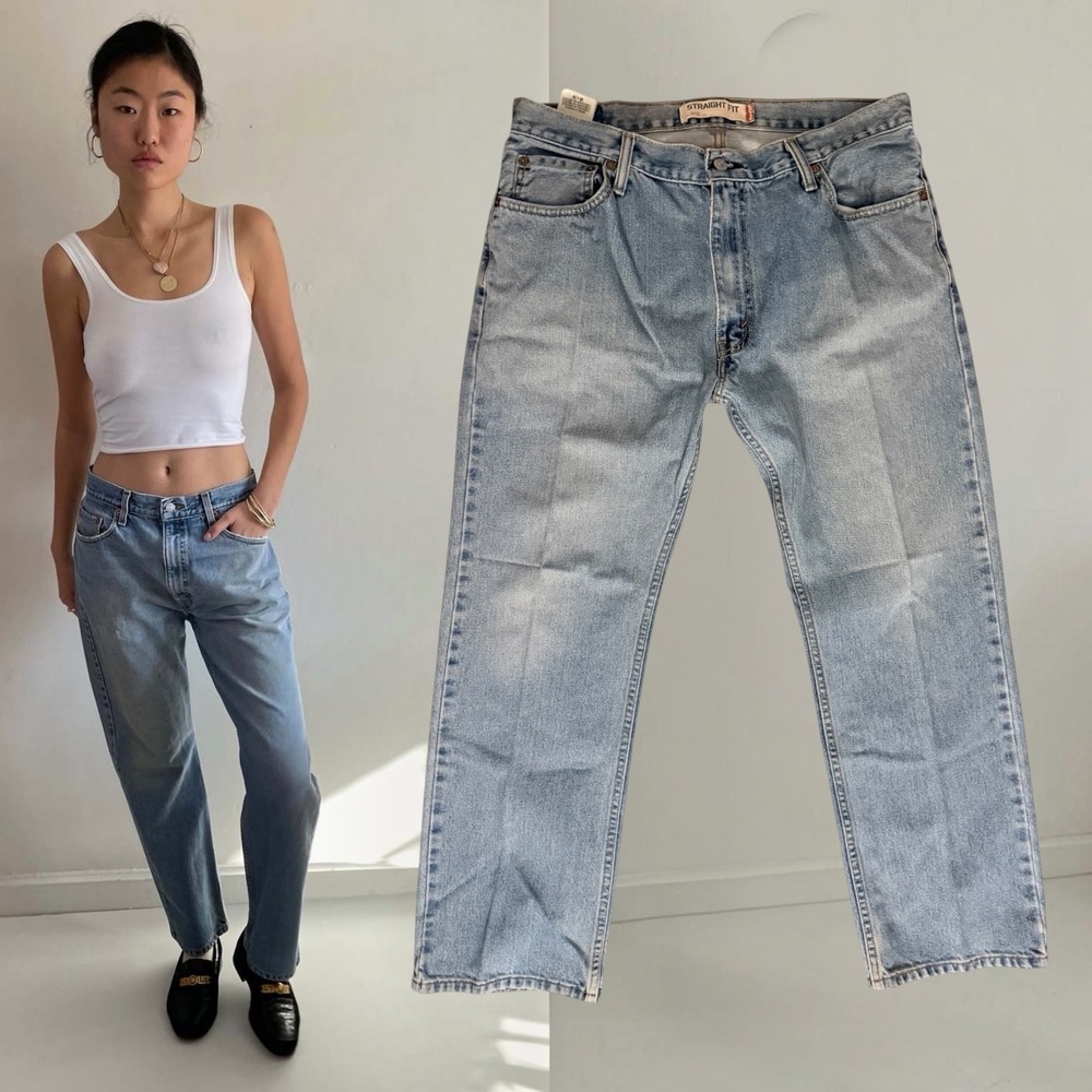 Levi's 505 Straight Fit Jeans Light Wash Denim 36x29